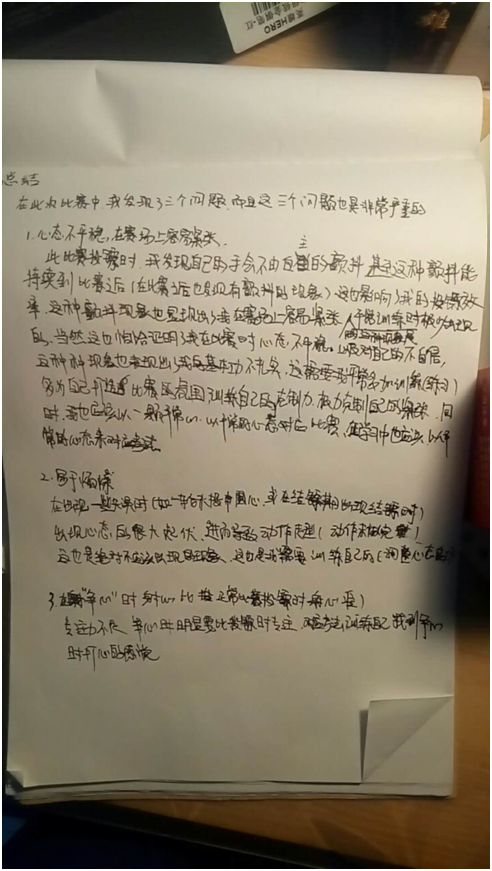 比賽后總結(jié)，洞悉成敗，砥礪前行，為未來再出發(fā)蓄力備戰(zhàn)